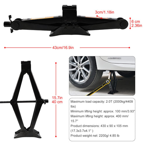 2 Ton Scissor Jack with Ratchet Handle B493