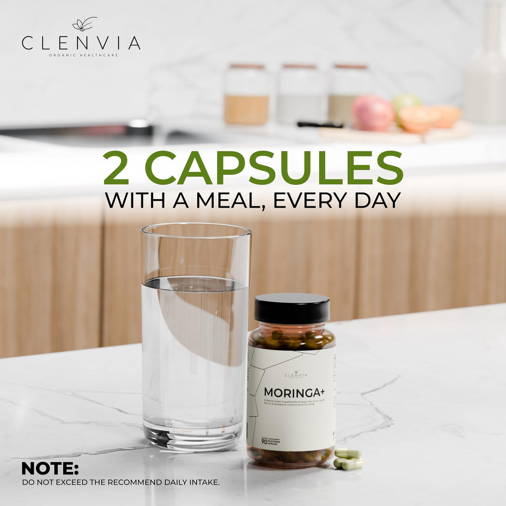 90 Capsules 1000mg Organic Moringa Leaf Powder Capsules L99045