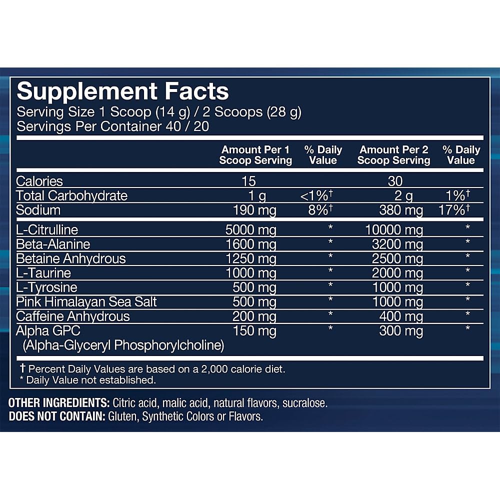 Pre-Workout Formula Powder 19.75 Oz 40 Servings P9106