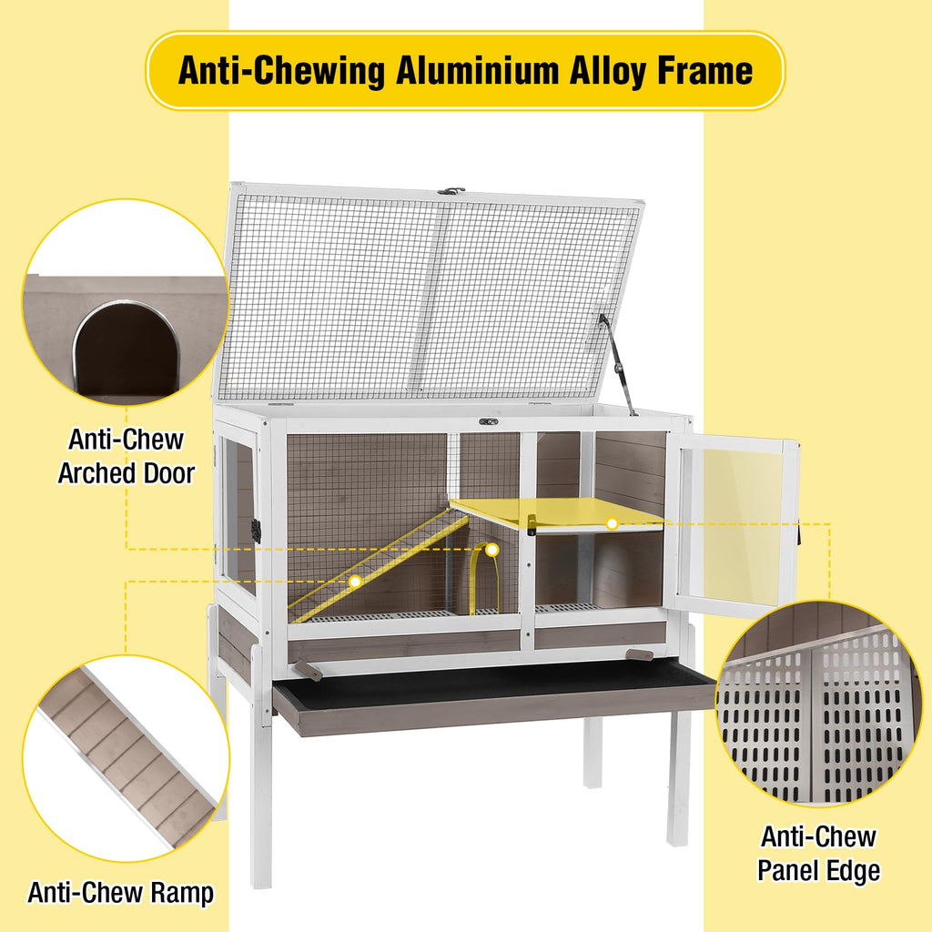 2-Story Indoor Rabbit Hutch Guinea Pig Cage with Stand T779