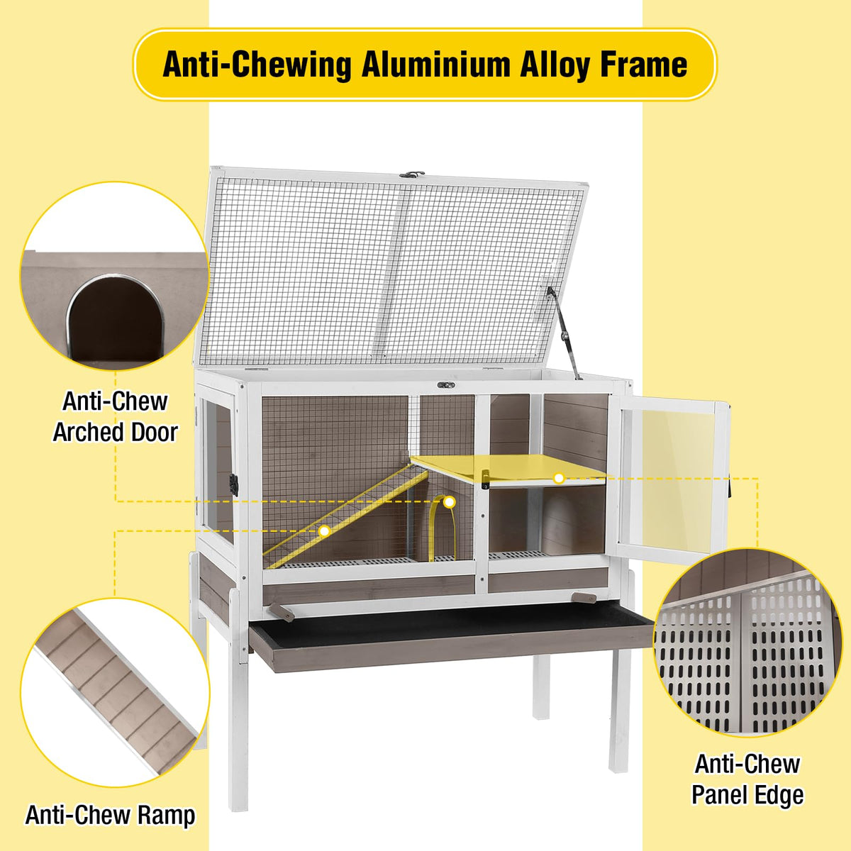 2-Story Indoor Rabbit Hutch Guinea Pig Cage with Stand T779