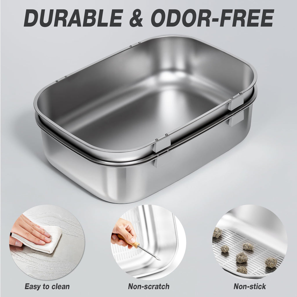 Stainless Steel Sifting Cat Litter Box H3807