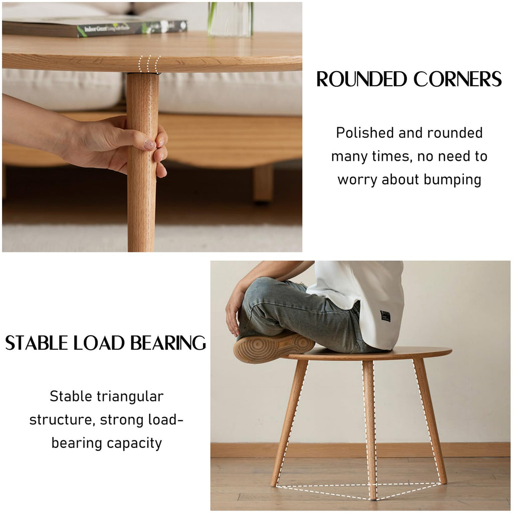Small Oval Solid Wood Coffee Table A428291