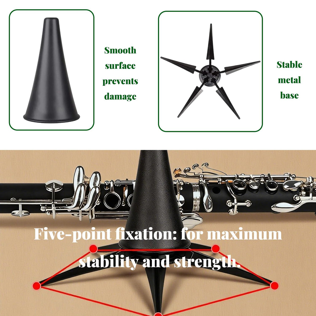 Portable Lightweight Foldable Clarinet Stand O658118