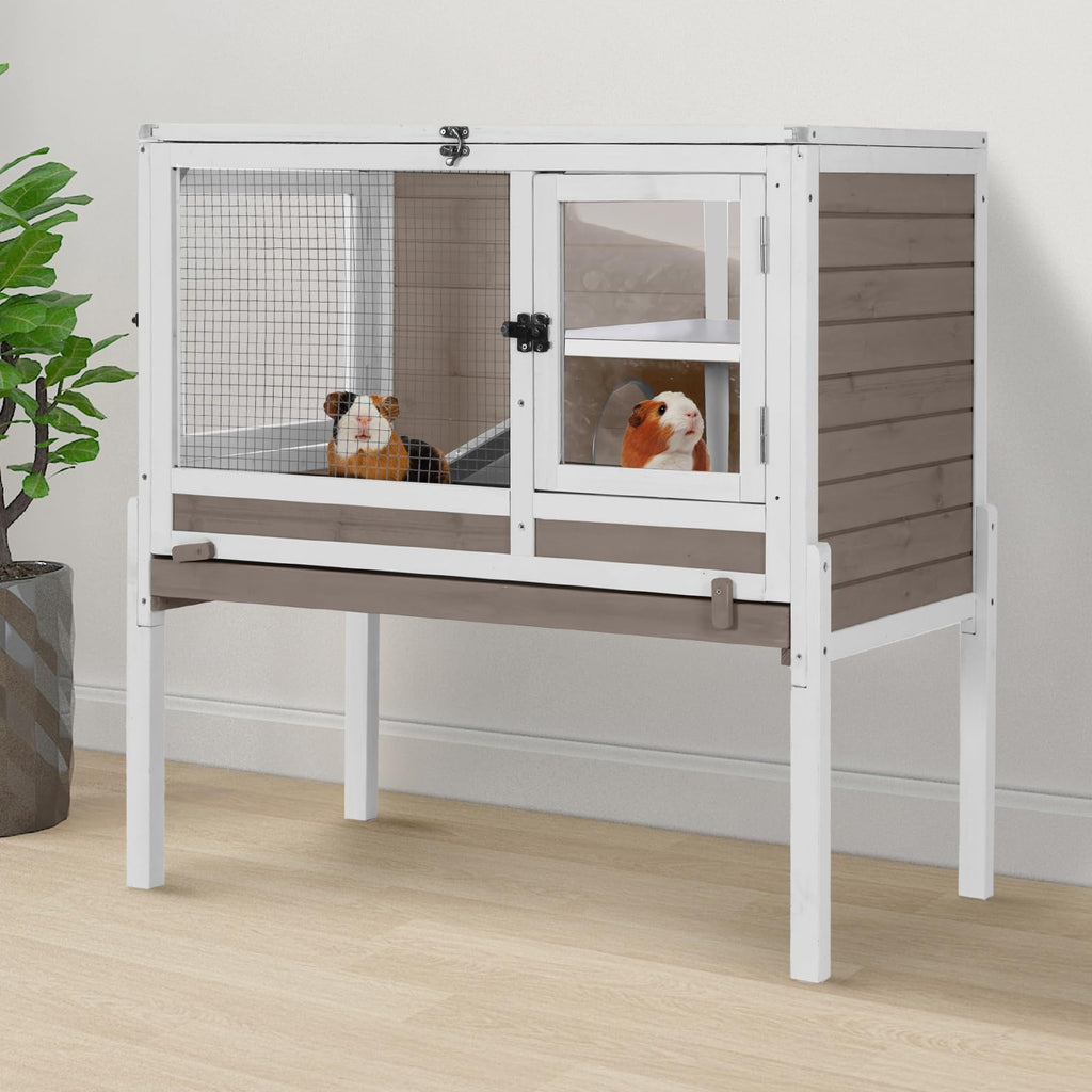 2-Story Indoor Rabbit Hutch Guinea Pig Cage with Stand T779