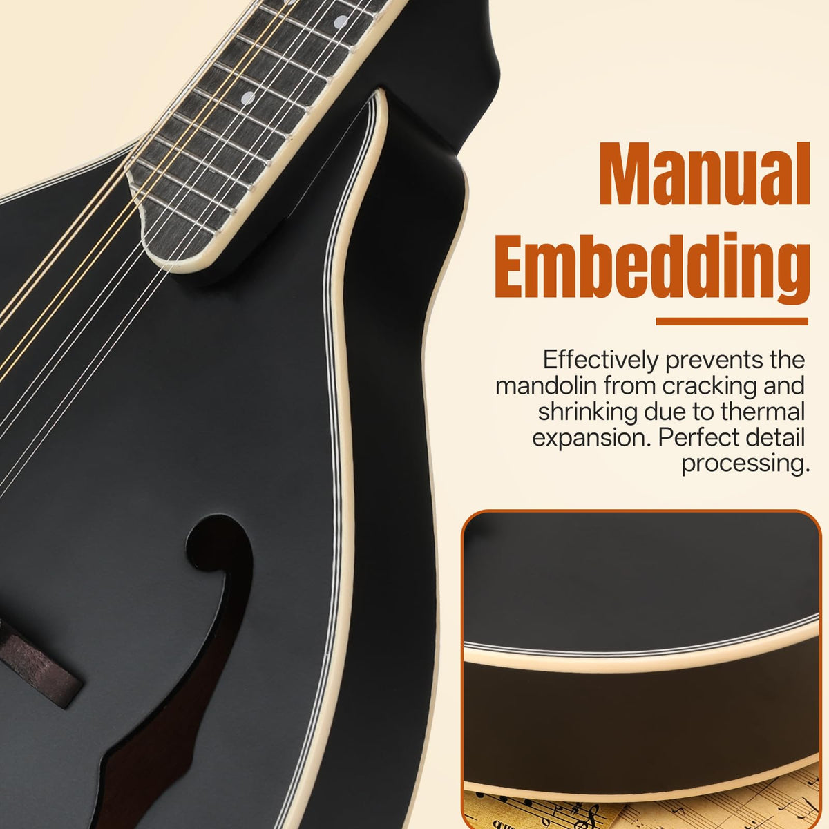 8 String A Style Acoustic Mandolin Kit with Tuner Strap Gig Bag G464