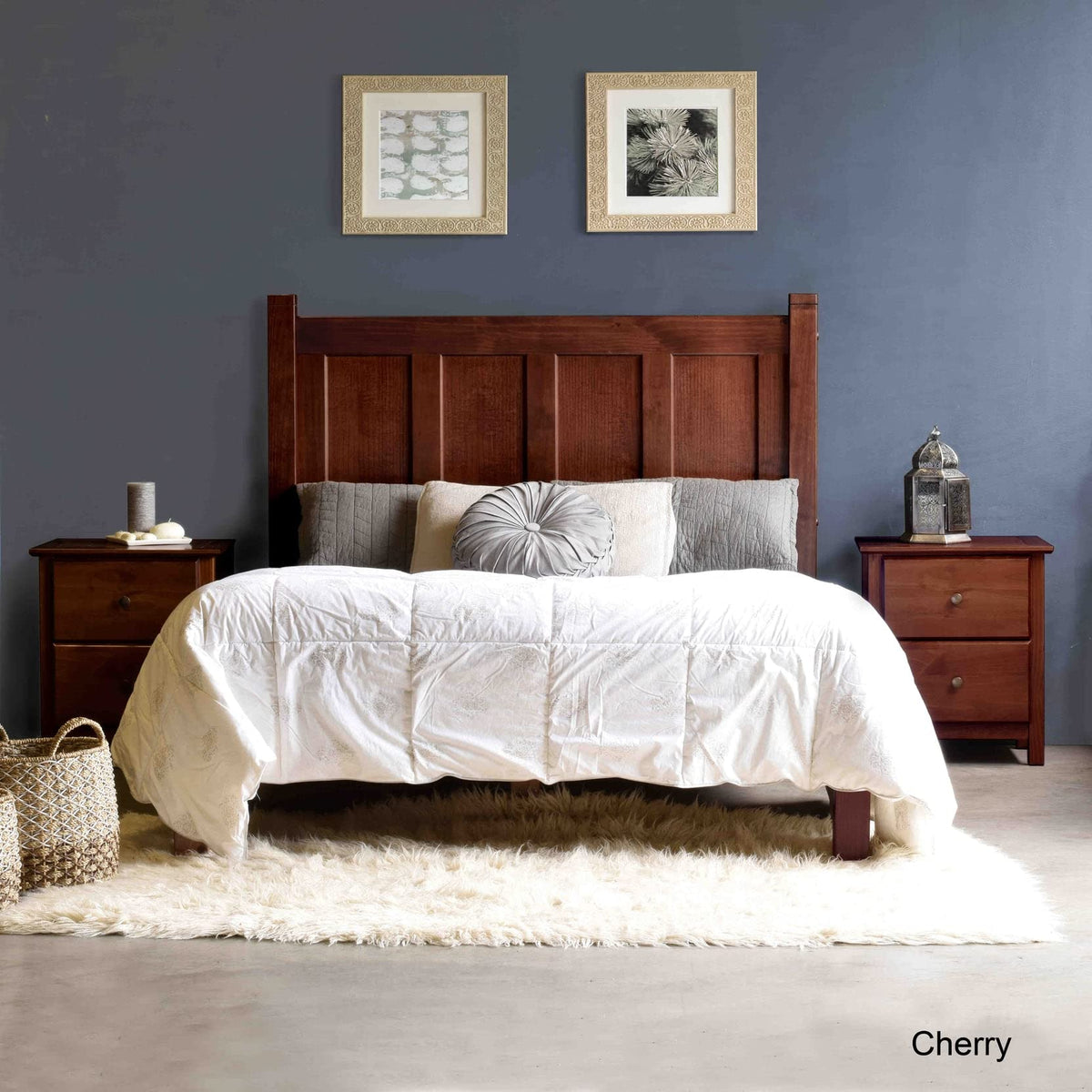 Solid Wood Platform Bed, Full Size, Cherry R650931