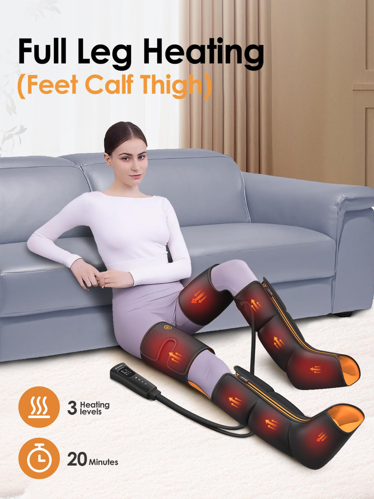 Air Compression Leg Massager with Heat W3963