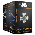 Cat6 Plenum Cable 1000Ft Bare Copper 23AWG Blue B539714
