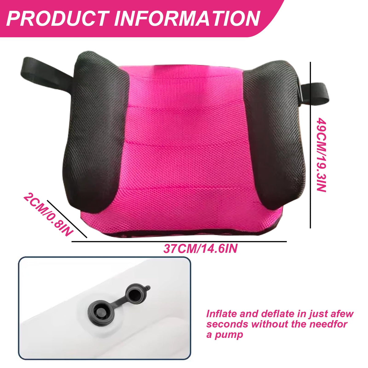 Portable Inflatable Booster Car Seat with Buckle M737815