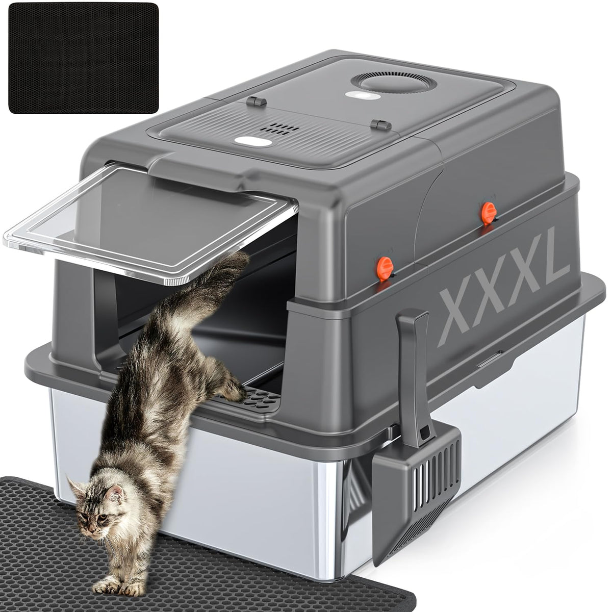 XXXL Stainless Steel Covered Litter Box L3077