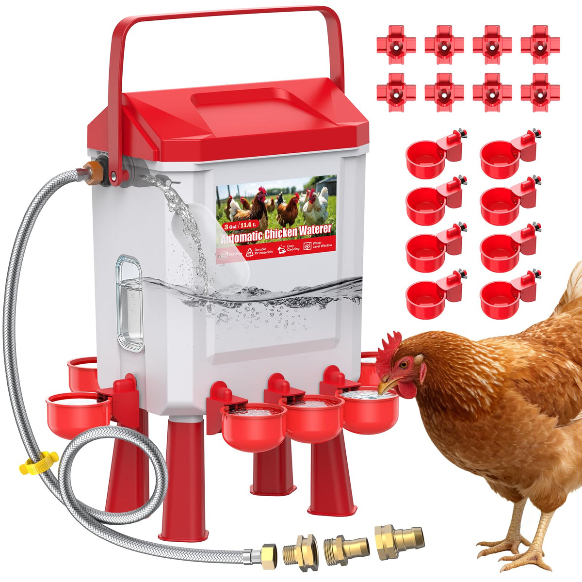 Automatic Chicken Waterer 3 Gallons with Float Valve C694