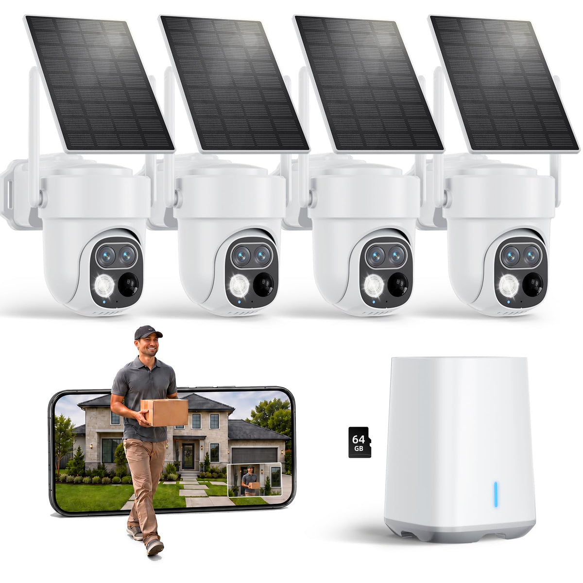Wireless Outdoor Security Cameras 4-Cam System with Hub X861104