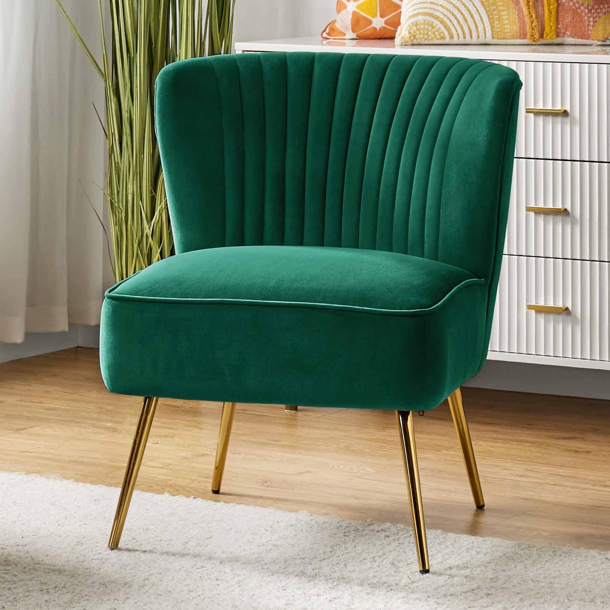 Velvet Accent Chair Set of 2 Green Z98591