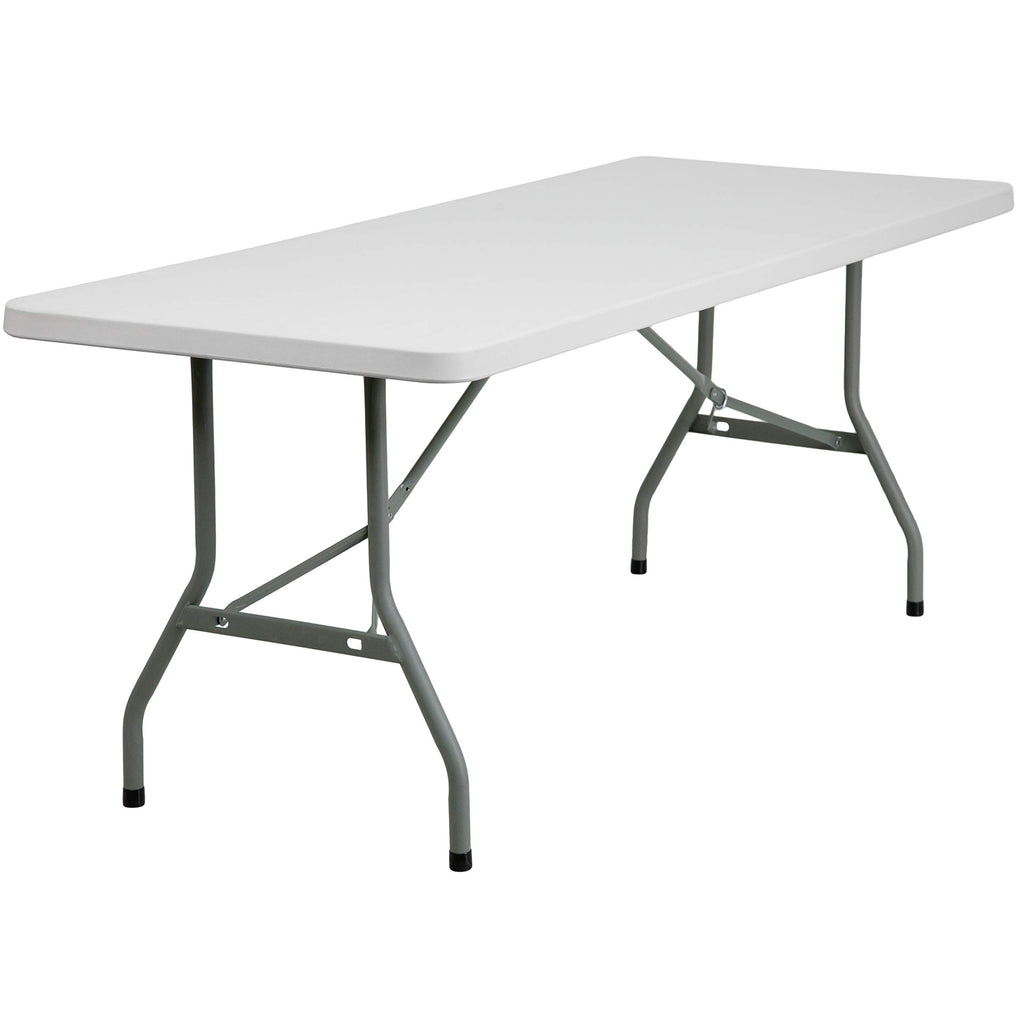 6-Foot Granite White Plastic Folding Table N10673