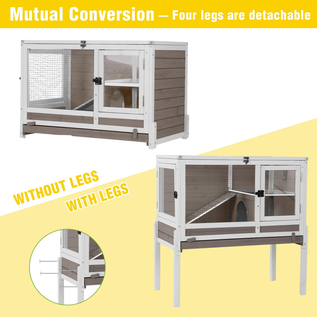 2-Story Indoor Rabbit Hutch Guinea Pig Cage with Stand T779