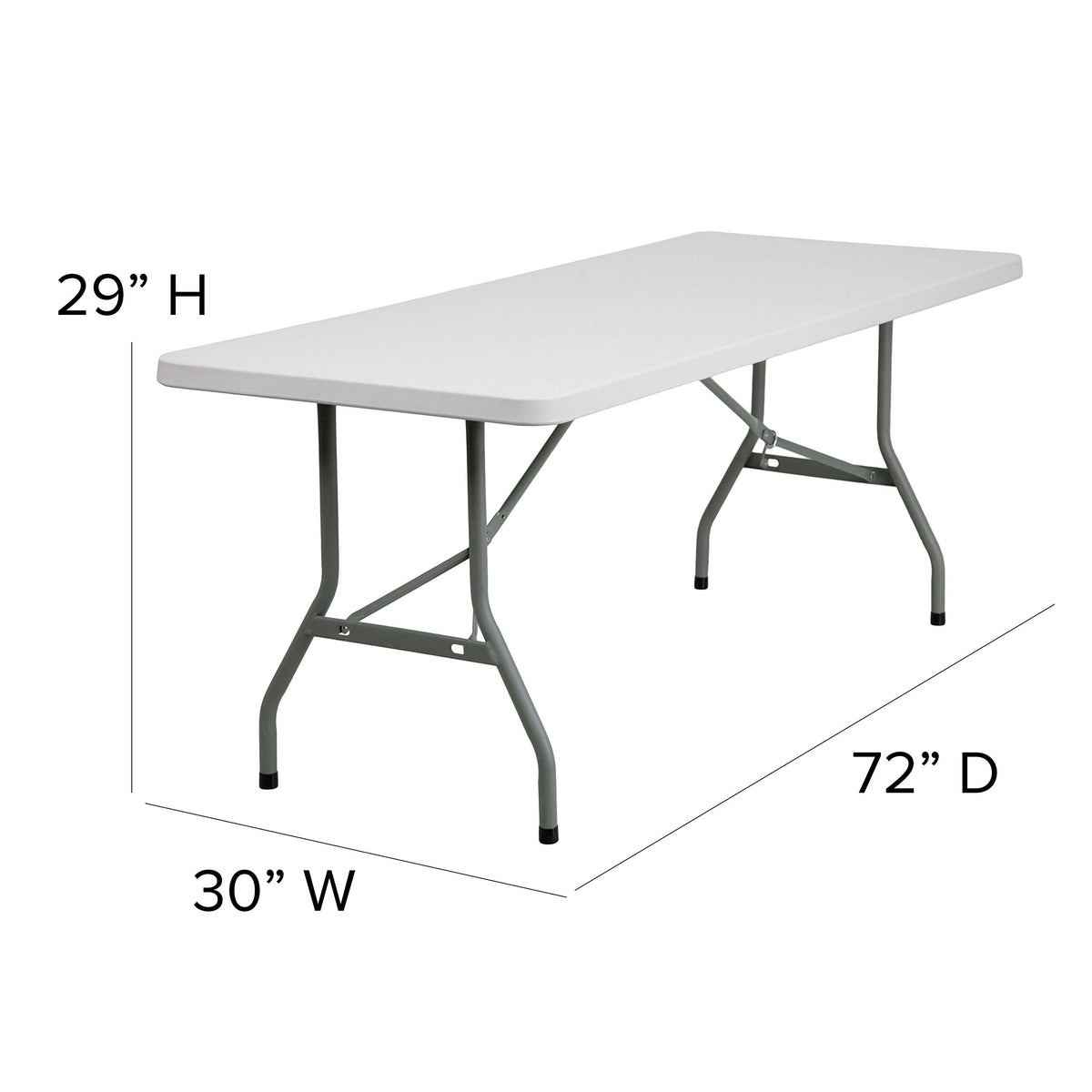 6-Foot Granite White Plastic Folding Table N10673