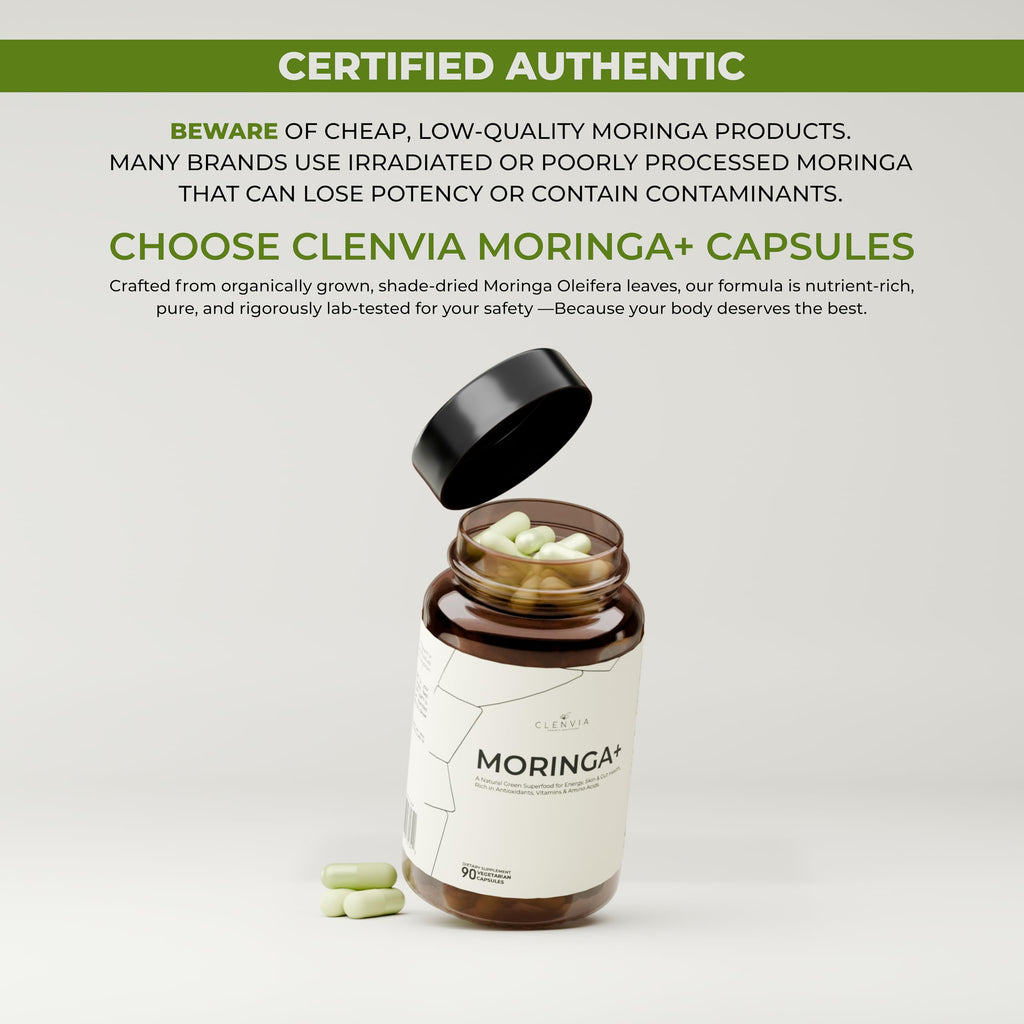 90 Capsules 1000mg Organic Moringa Leaf Powder Capsules L99045