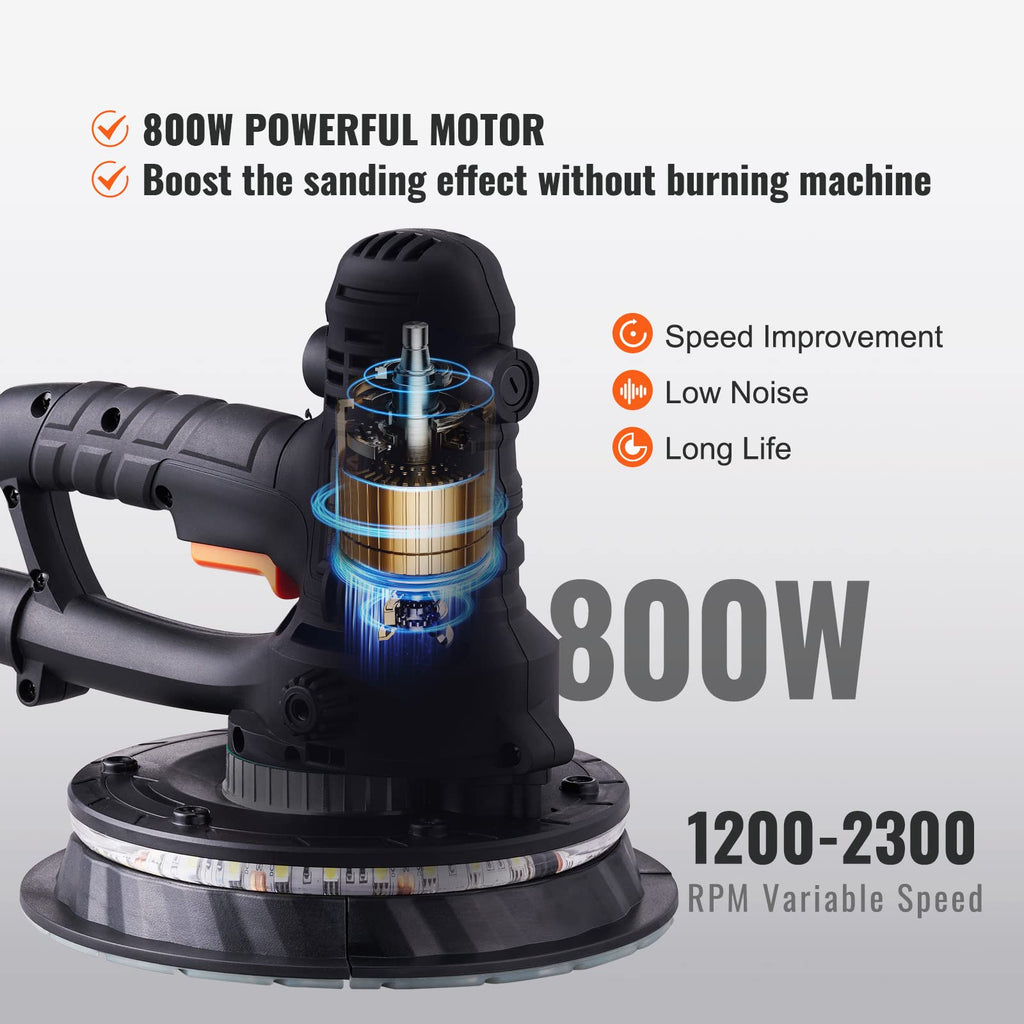 800W Electric Drywall Sander with 12 Sanding Discs E348043