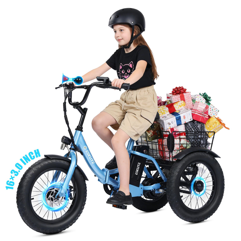 Blue Fat Tire Folding Electric Trike R245790