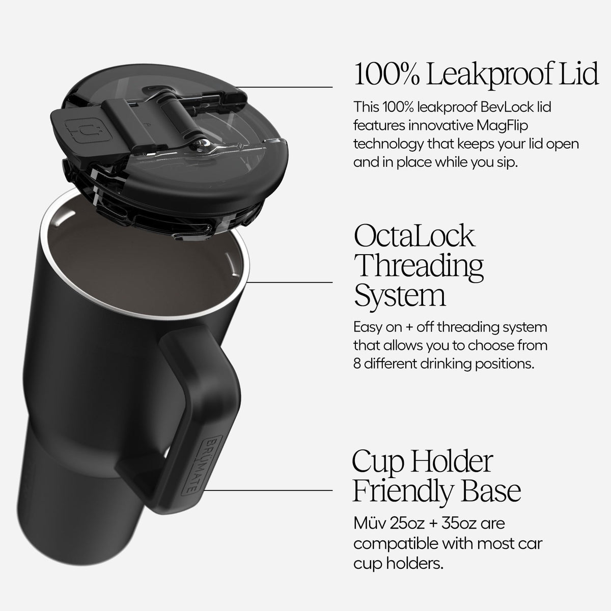 25oz Leak Proof Insulated Stainless Steel Coffee Mug with Handle & Lid P17352