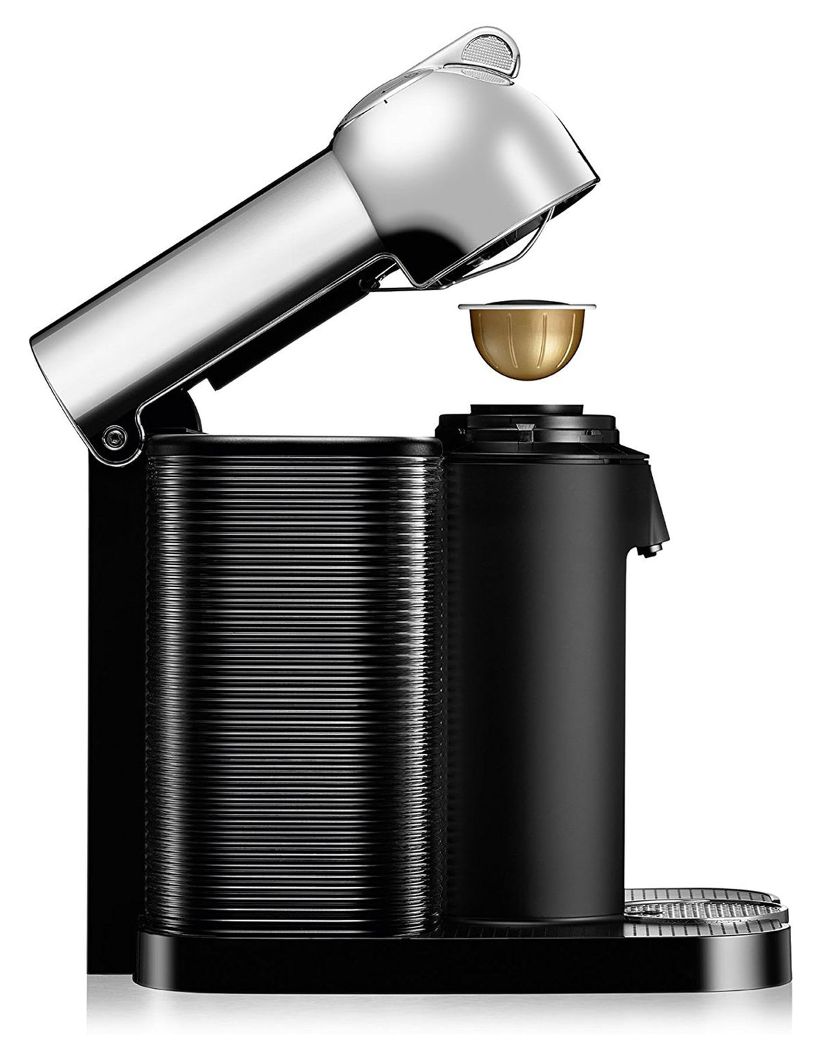 Chrome Coffee and Espresso Maker with Milk Frother D177