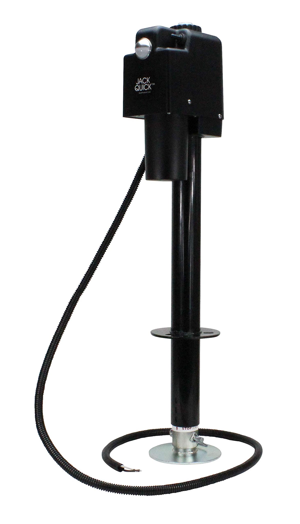 Electric A-Frame Tongue Jack with LED Work Light and Ground Wiring, 3,650 lbs. Capacity, Black Q723