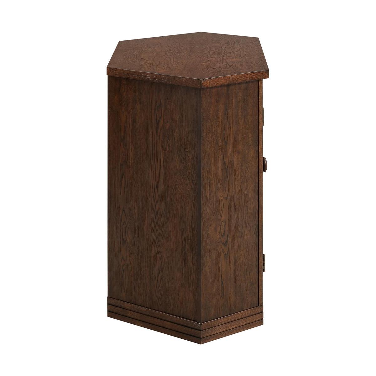 Cocoa Brown Wood and Glass Corner TV Stand A424913
