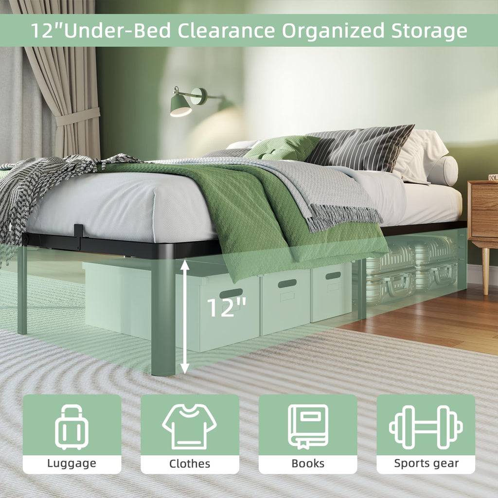 Queen 14 Inch Steel Platform Bed Frame B702347