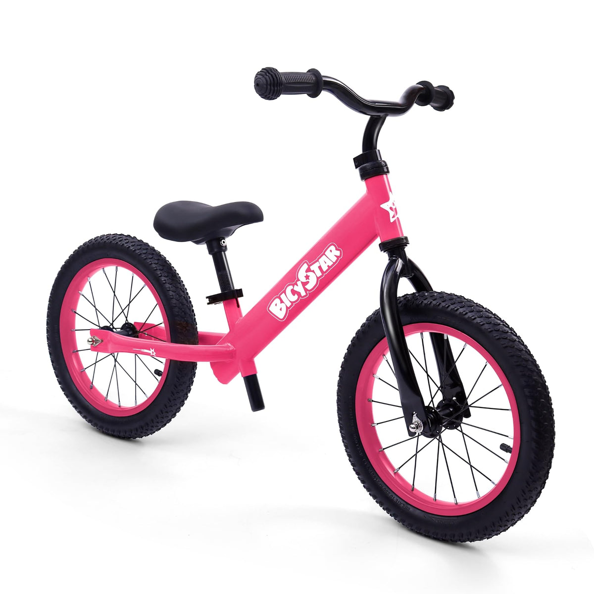 14 Inch Pink Balance Bike with Air Rubber Tires E428545