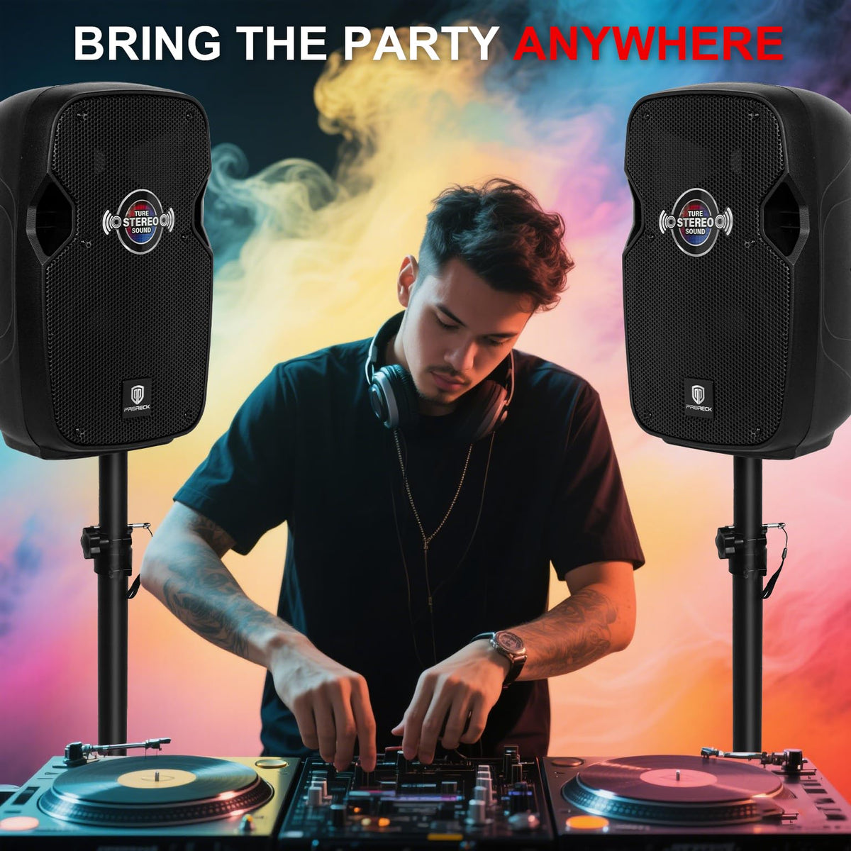 10-Inch Bluetooth PA Speaker System with Wired Microphone X7476