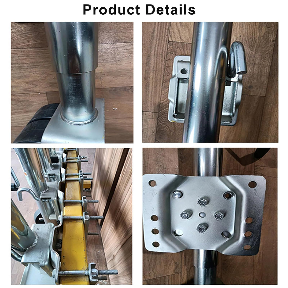 Heavy Duty Boat Trailer Jack with Dual Wheels, 2000lb Capacity, Side-Wind Crank, Swivel Design, Frosted Black Finish B512