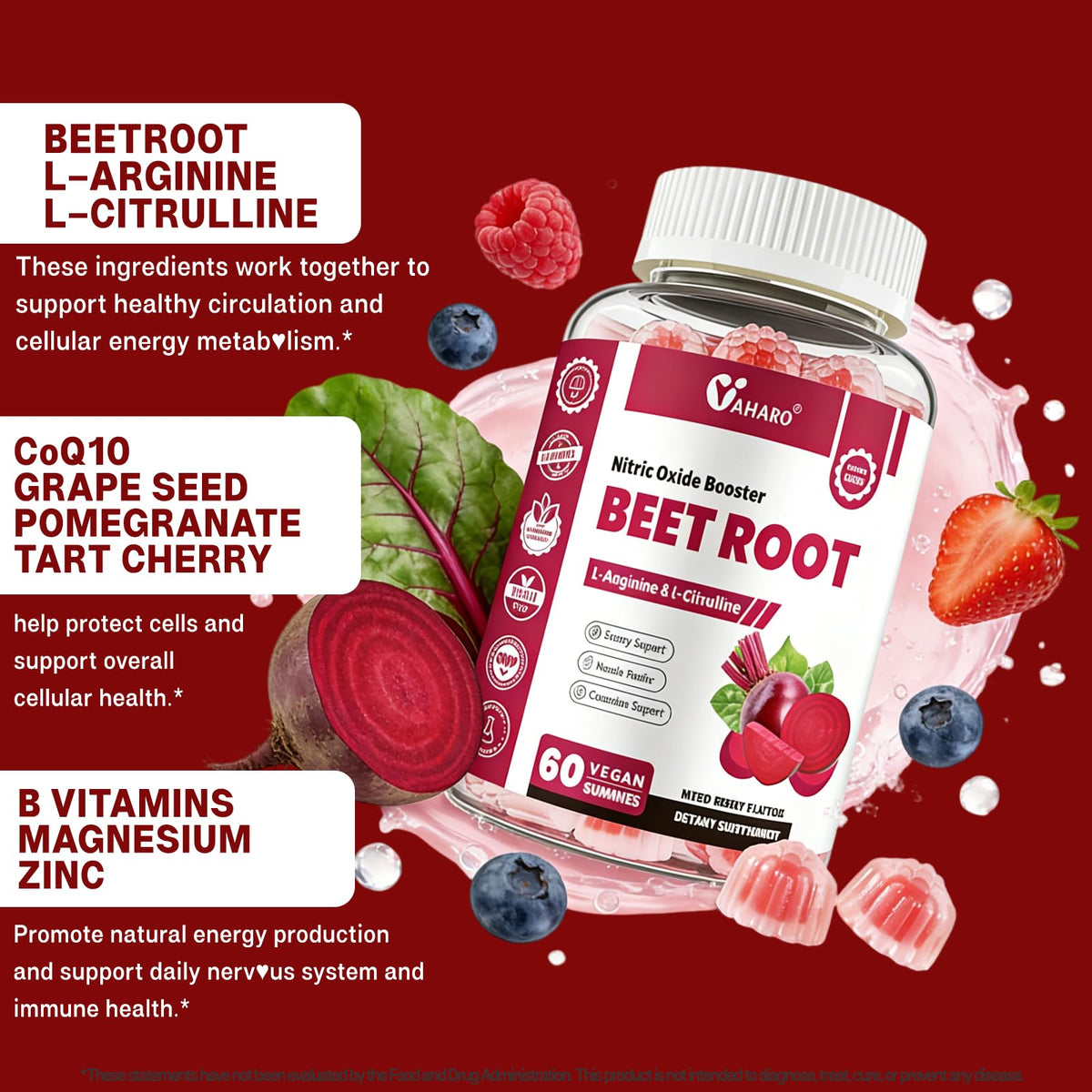 Beet Root Gummies Nitric Oxide Supplement I776420
