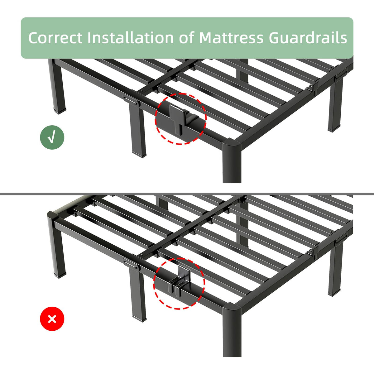 Queen 14 Inch Steel Platform Bed Frame B702347