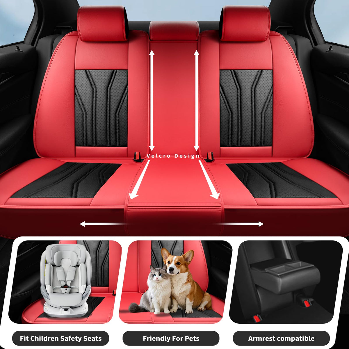 Red & Black Car Seat Covers F14019