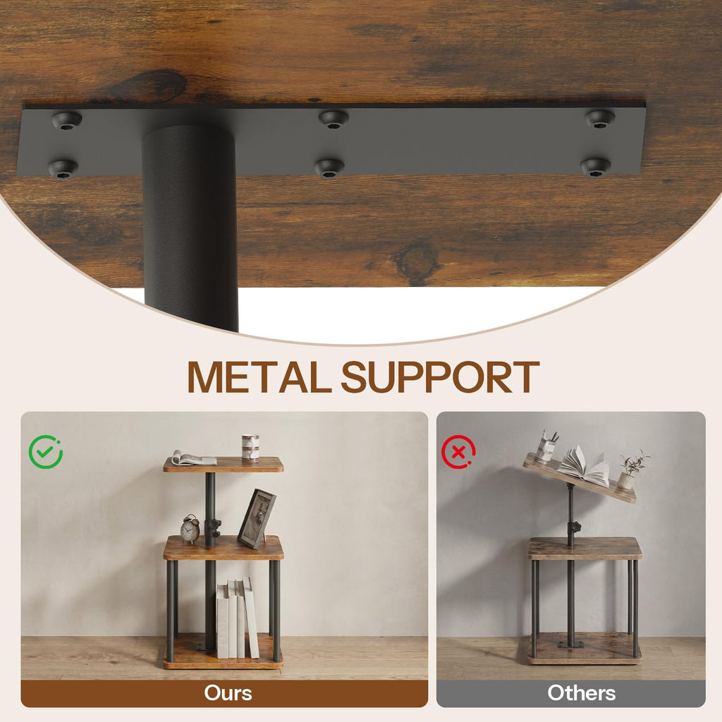 360° Rotating Height Adjustable End Table J840730