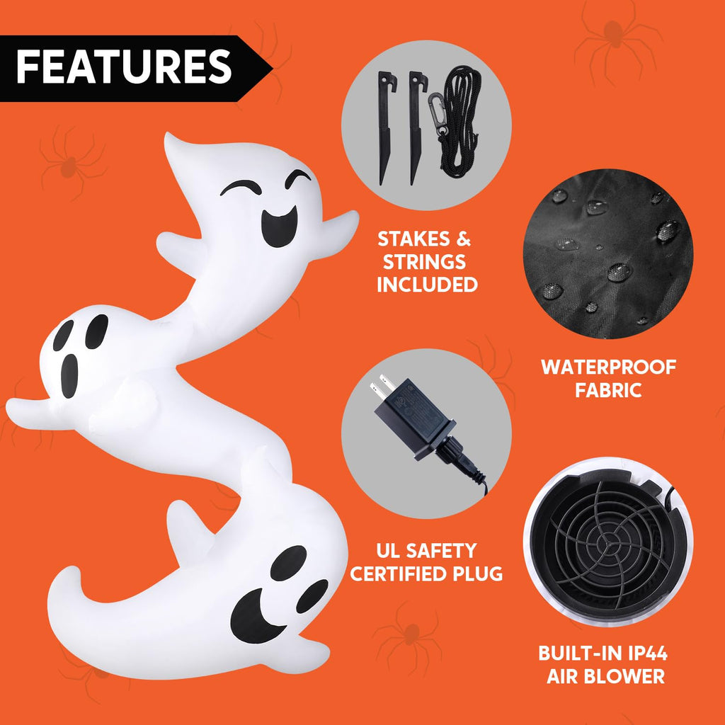 8ft Light Up Inflatable Ghosts W992