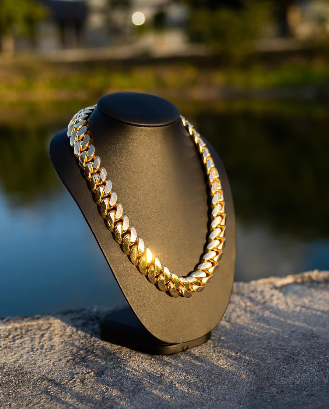 Stainless Steel Cuban Link Chain Necklace J5055