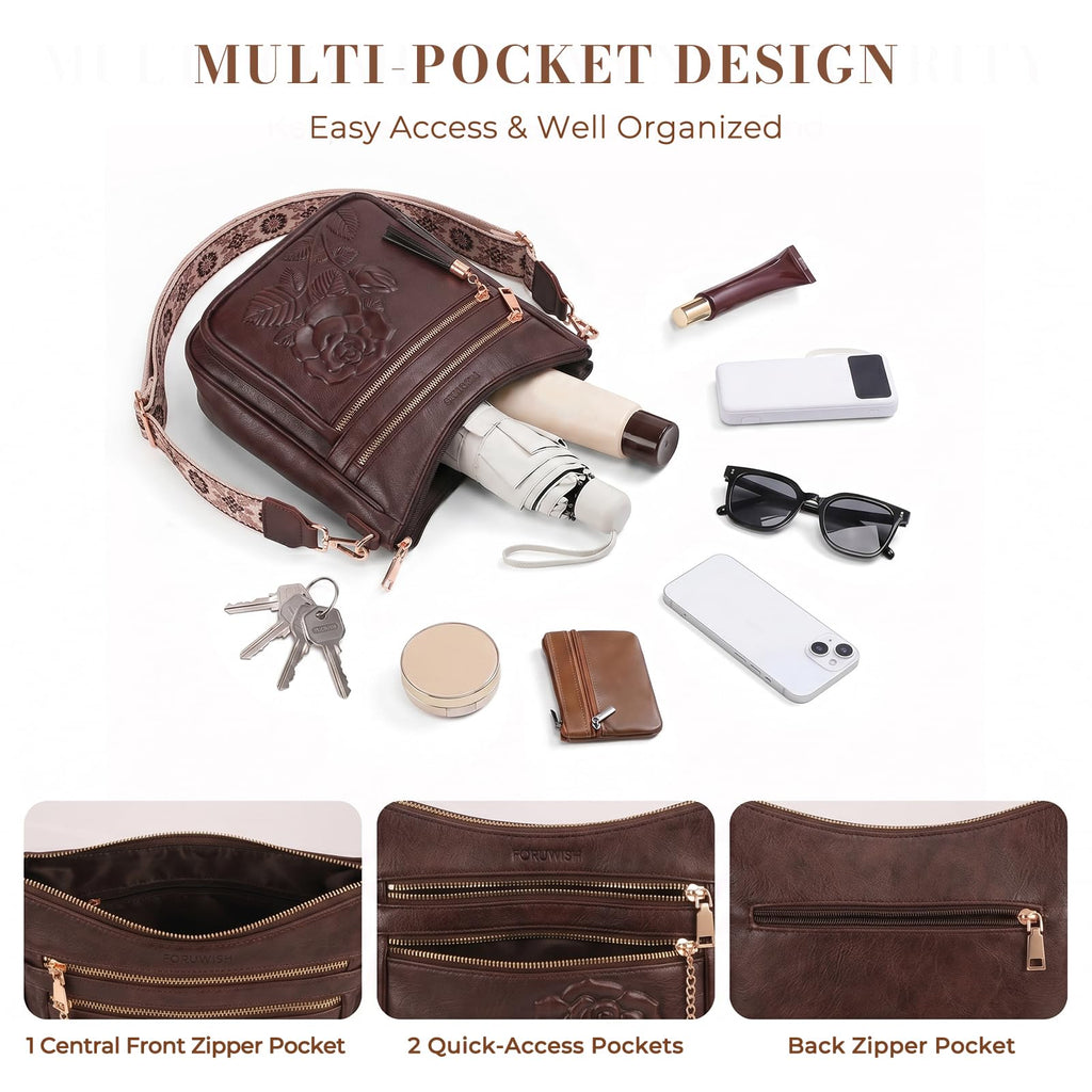 Vegan Leather Crossbody Bag J156