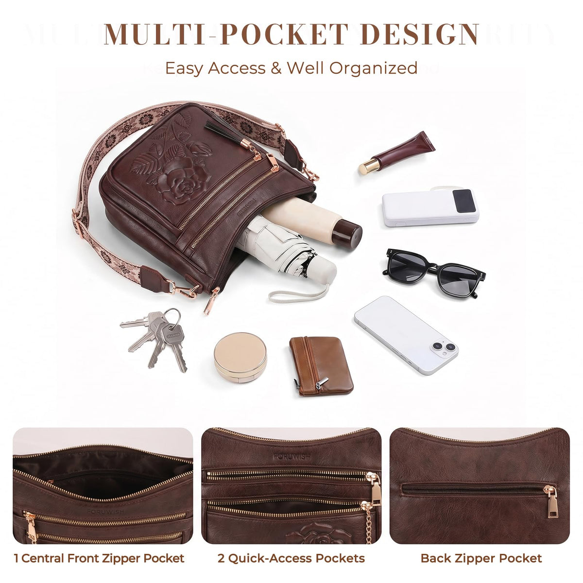 Vegan Leather Crossbody Bag J156