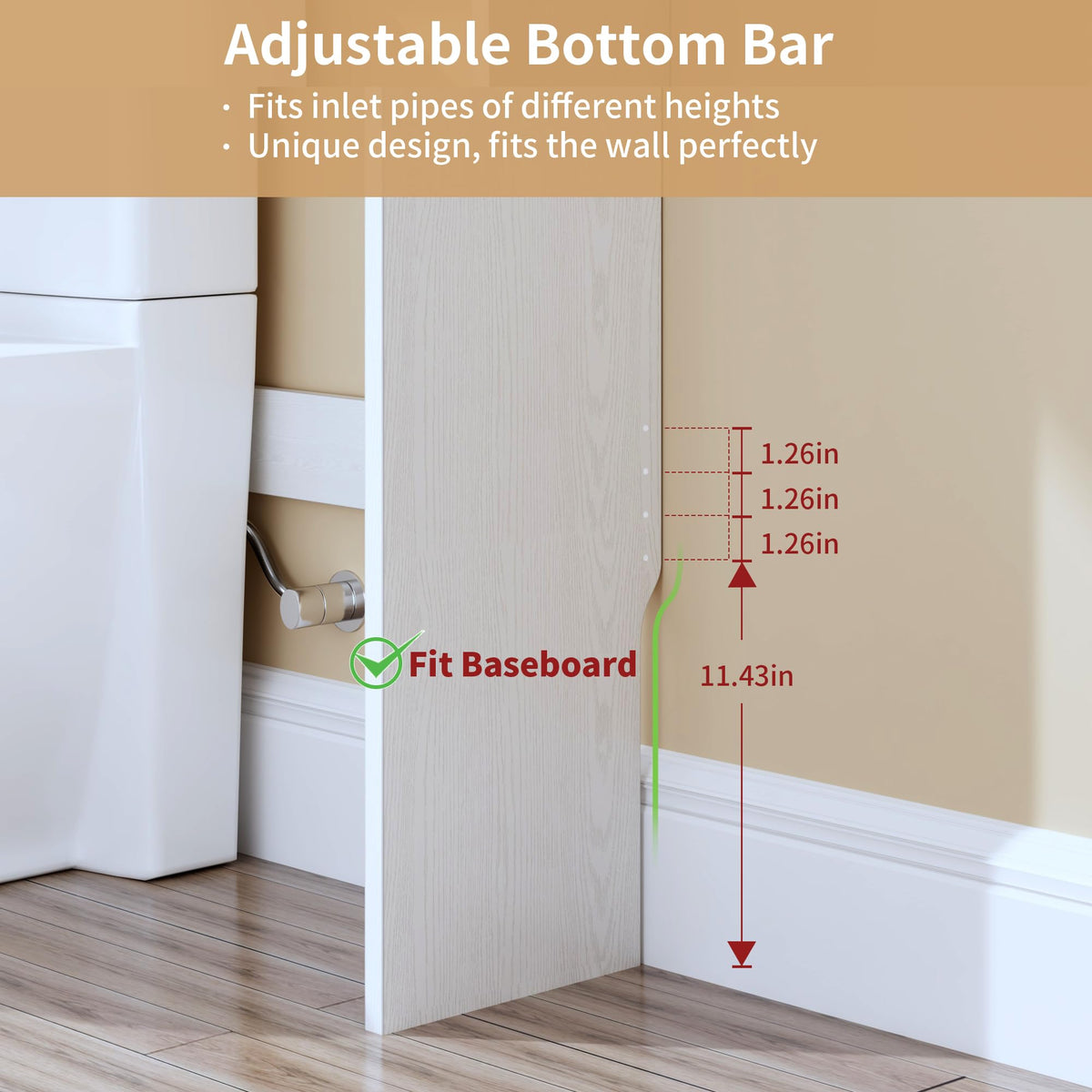 White Over the Toilet Storage Cabinet with Adjustable Shelves K502220