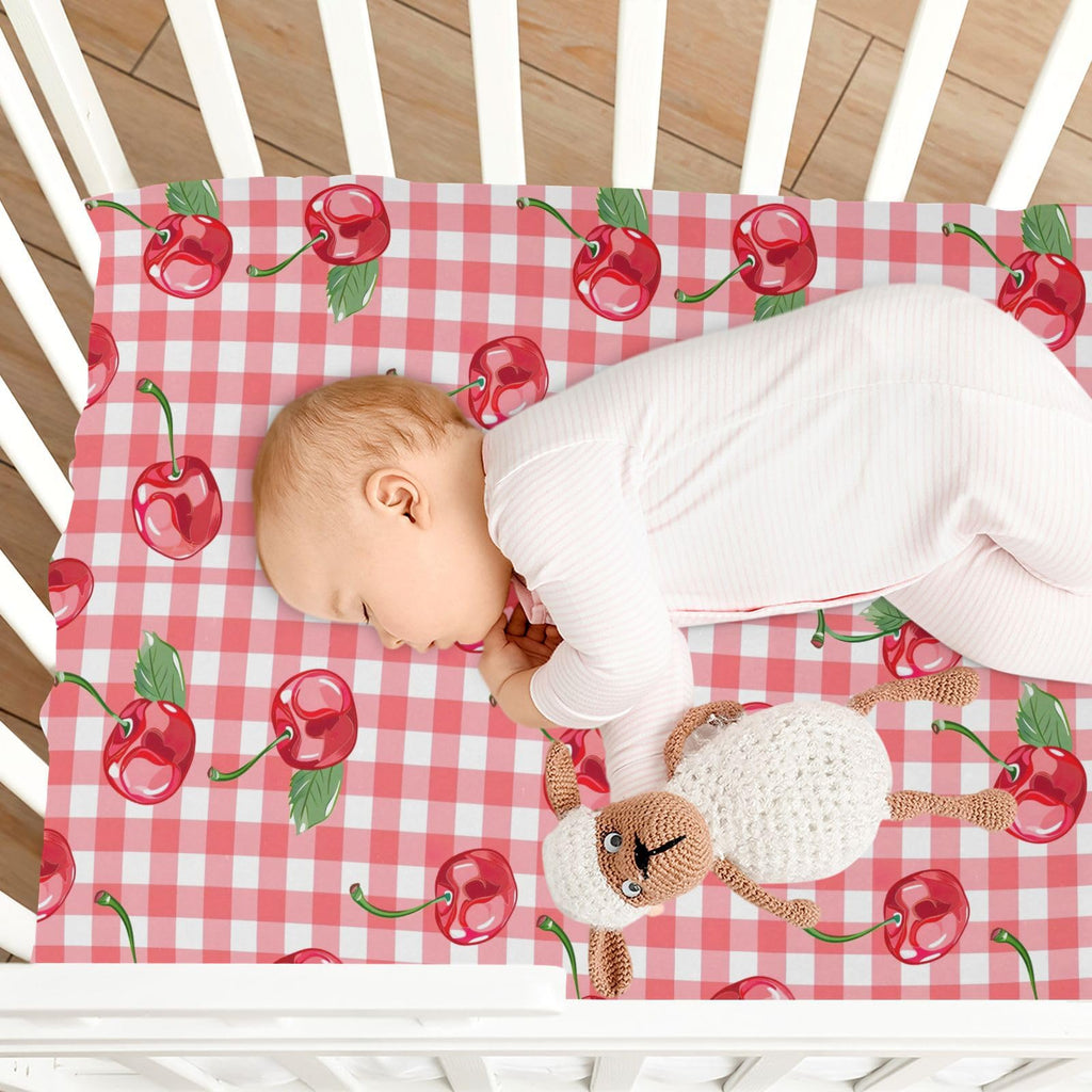 Cherry Buffalo Plaid Fitted Crib Sheet X8096