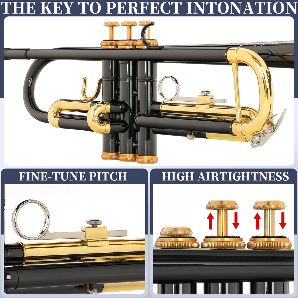Bb Standard Trumpet with Case, Mouthpiece, Mute, Cleaning Kit A6275