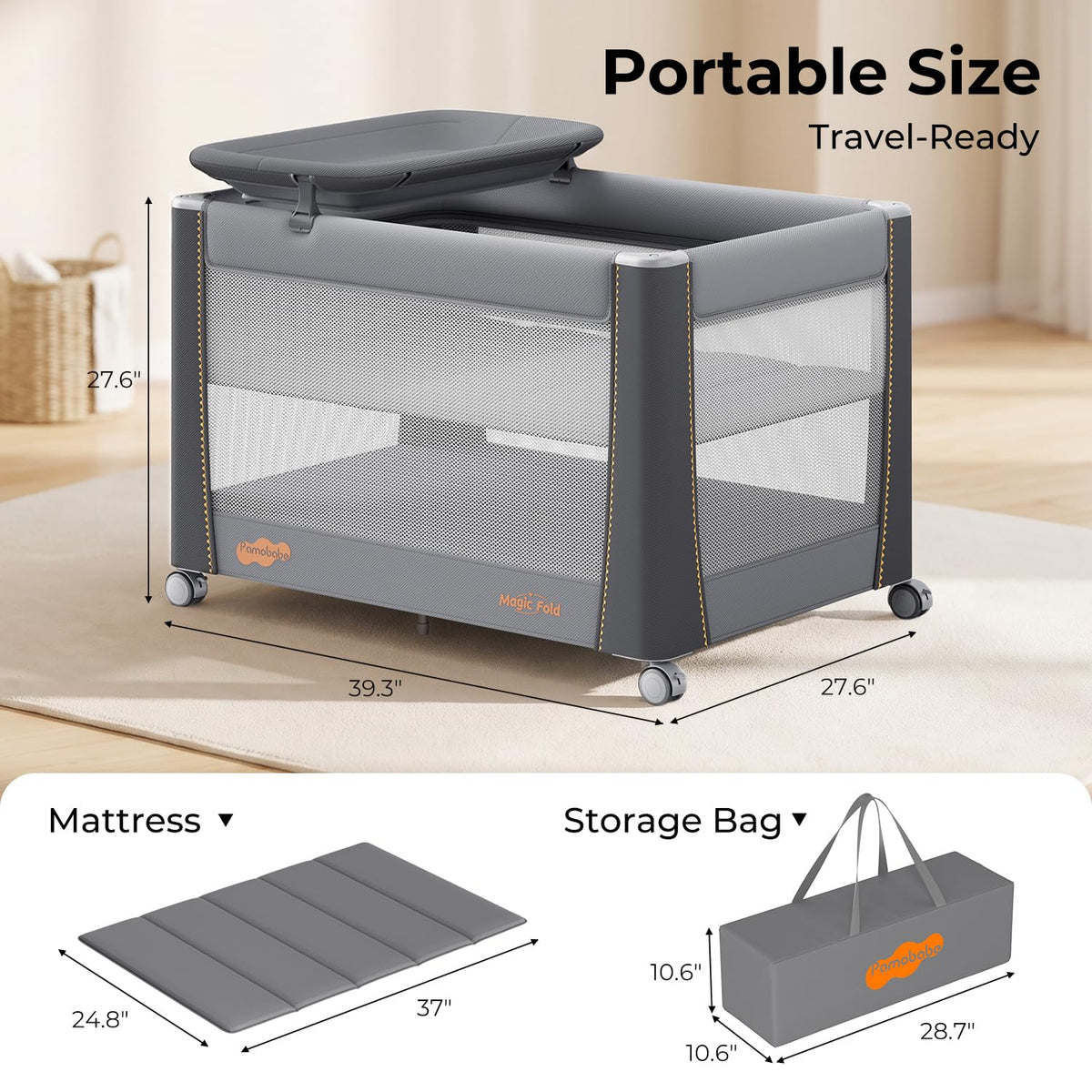 3-in-1 Pack and Play with Bassinet & Changing Table O349