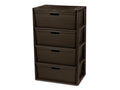 Brown 4 Drawer Plastic Storage Dresser S25214