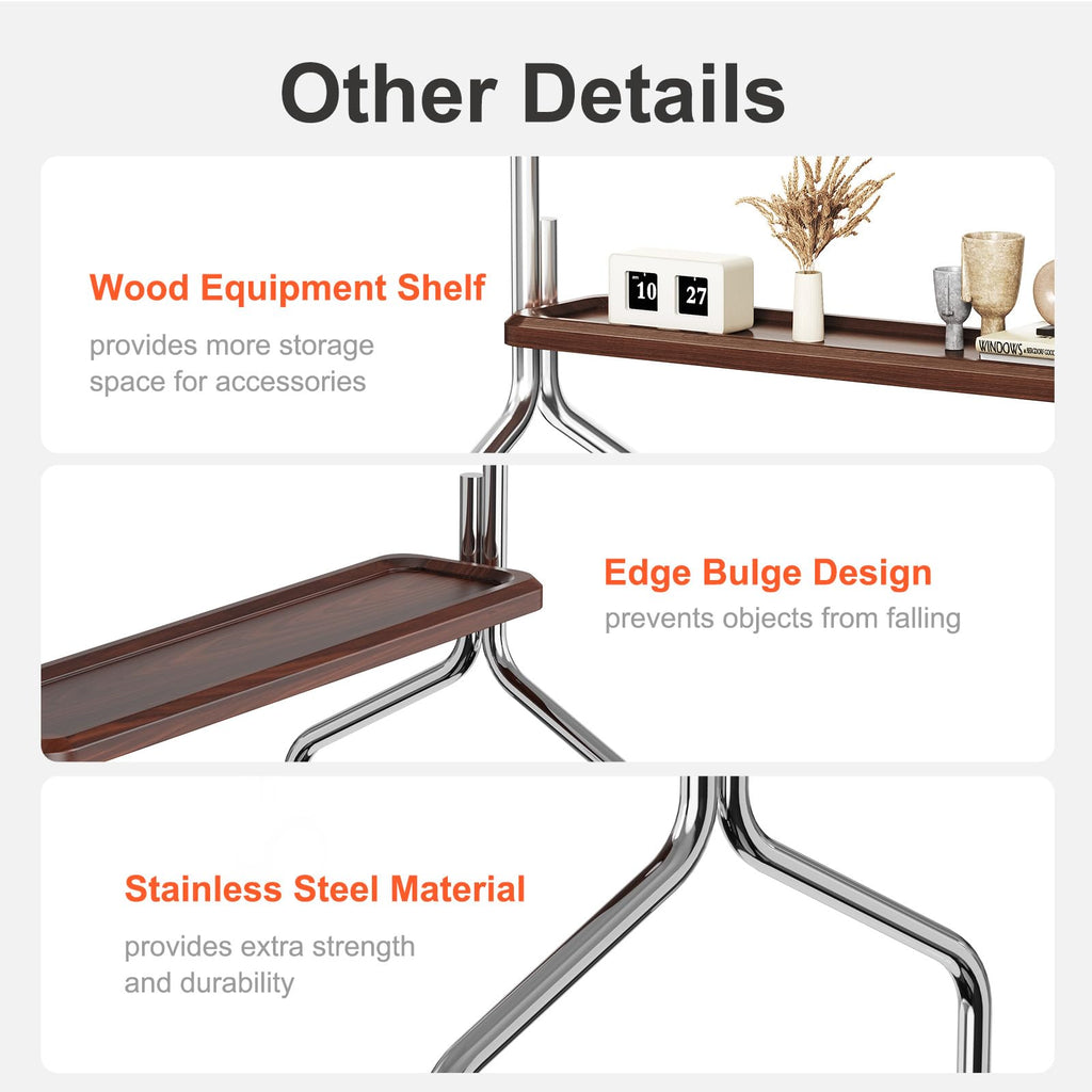 Rolling TV Stand for 32-75" TVs with Shelf L97778