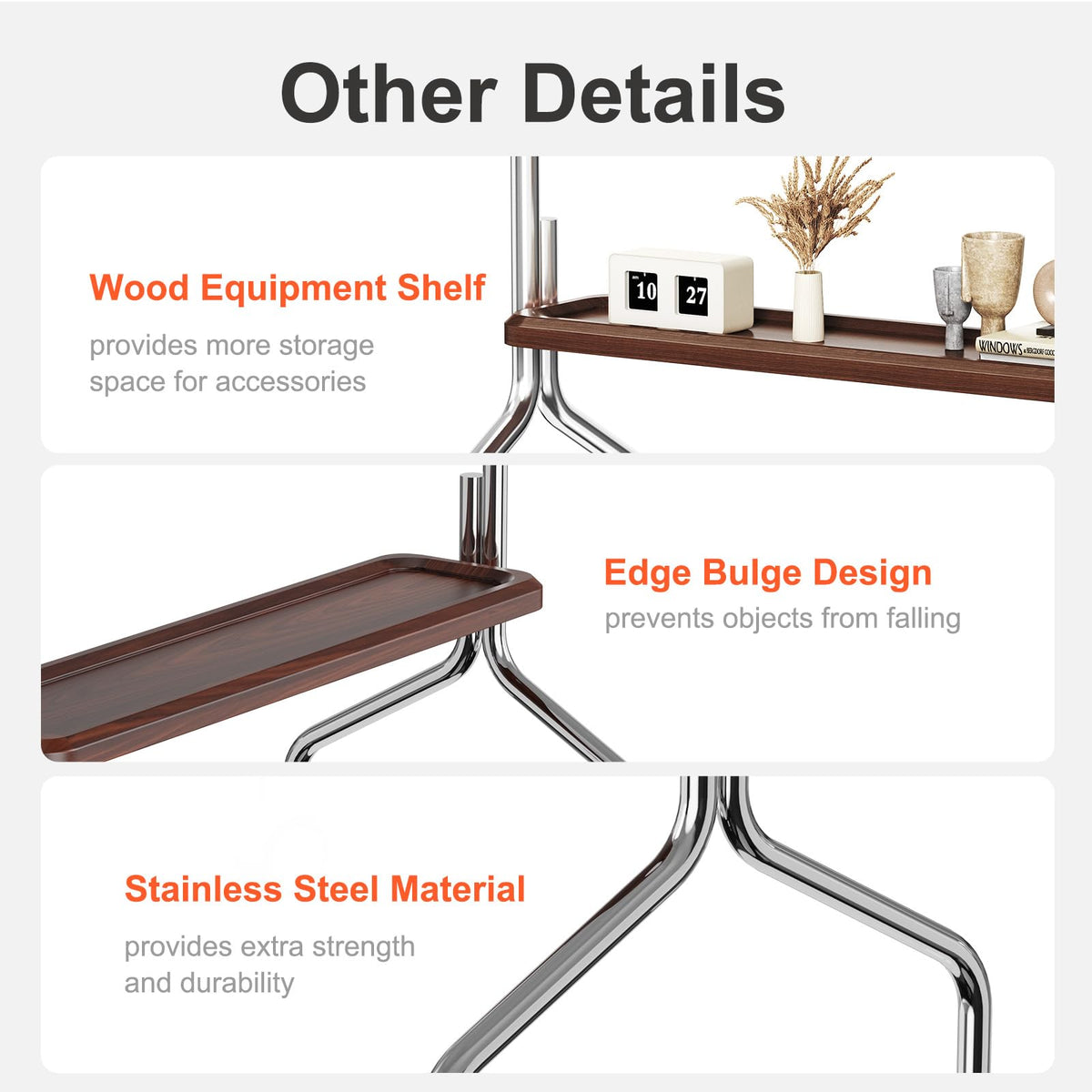 Rolling TV Stand for 32-75" TVs with Shelf L97778