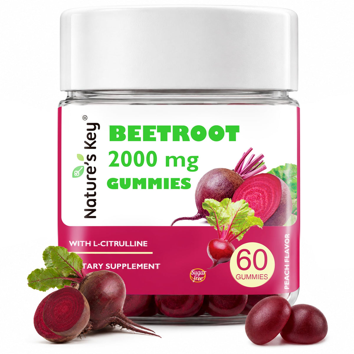 Beet Root Gummies 60 Count Vegan Non-GMO Gluten Free O96779