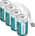 D Size Rechargeable Lithium Batteries with USB-C Charging Cable H134