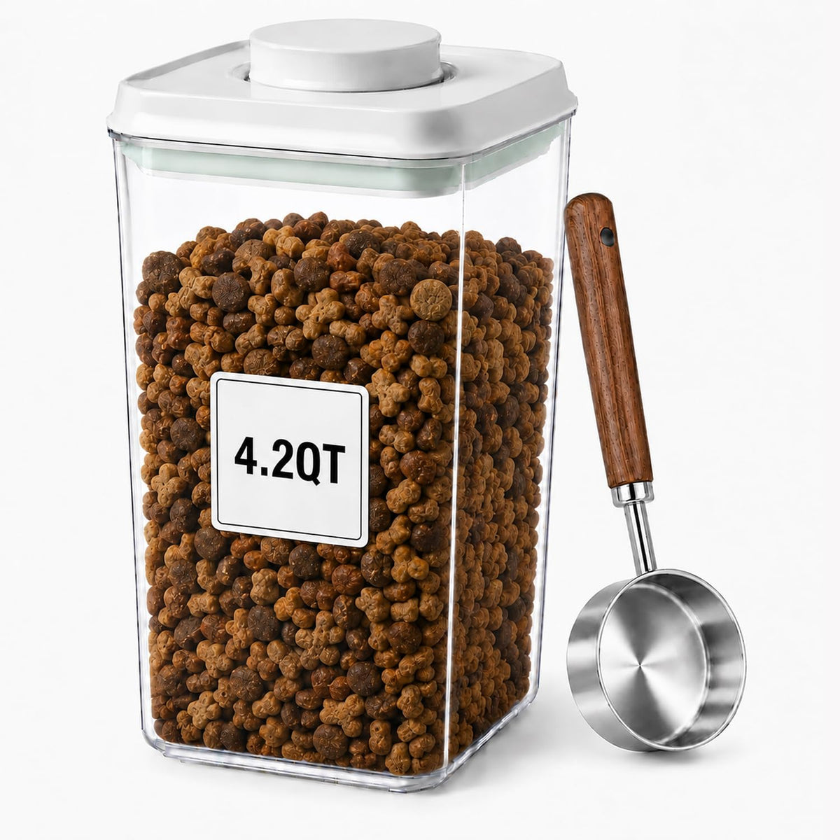 Airtight Pet Food Storage Container 4.2Qt with Lid and Scoop D955750